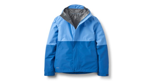 Rab Downpour Jacket - Women's, Bluebird/Dark Bluebird, 10/Small, QWI-07-BDB-10