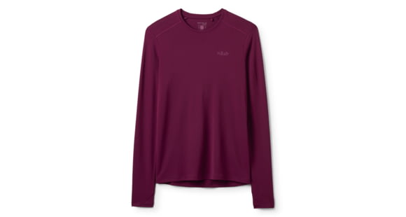 Rab Force Long Sleeve Tee - Women's, Mulberry, 12/Medium, QCC-23-MUL-12