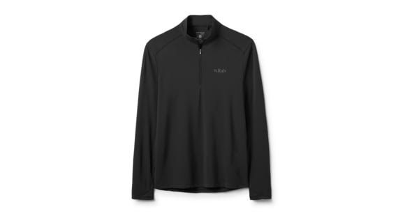 Rab Force Long Sleeve Zip - Men's, Black, Large, QCC-39-BLK-LRG
