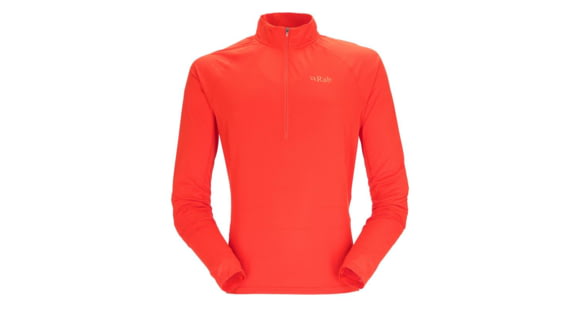 Rab Sonic Long Sleeve Zip - Men's, Firecracker, Large, QBL-03-FCR-LRG