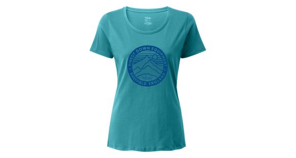 Rab Stance 3 Peaks Short Sleeve Tee - Women's, Serenity, 12, QCB-11-SE-12