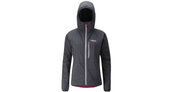 Rab Strata Hoodie - Women's-Ebony/Fushia-X-Large