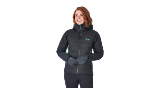 Rab Valiance Jacket - Women's, Black/ Seaglass, Extra Small, QDN-63-BL-08