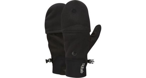 Rab Windbloc Convertible Mitt, Black, Large, QAH-19-BL-L