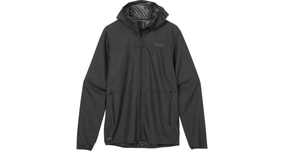 Rab Windgather Hooded Jacket - Men's, Black, Large, QWS-84-BLK-LRG
