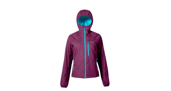 Rab Women's Endurance X Hoodie, Wineberry/Lt Peacock, Size 12, QXI-23-WI-12