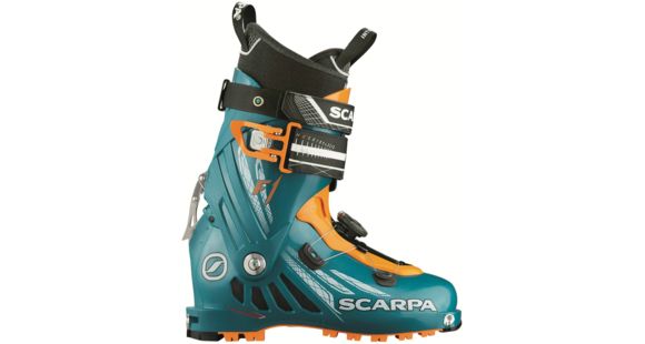 Scarpa F1 Touring Ski Boot-Petrol Blue/Orange-28