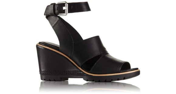 Sorel After Hours Sandal Leather, Women's, Black, 9 US, 1787381010-9