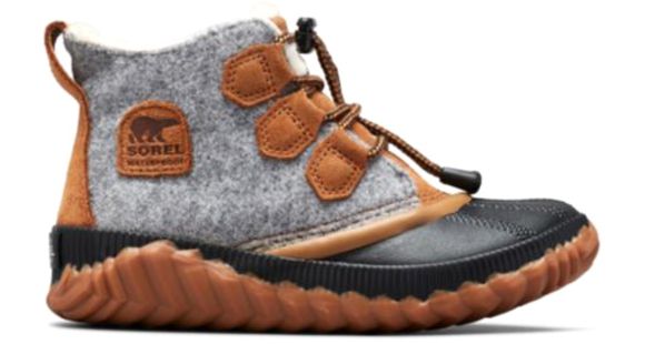 Sorel Big Kids' Out 'N About Plus Shoes - Youth, Quarry, Camel Brown, 4, 1876841052-4