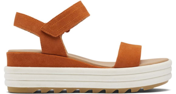Sorel Cameron Flatform Suede Sandals - Women's, Desert Sun/Chalk, 10 US, 1986451-806-10
