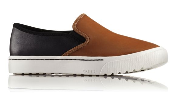 Sorel Campsneak Slip On Leather Casual Boot, Women's, Camel Brown, 6 US, 1787711224-6