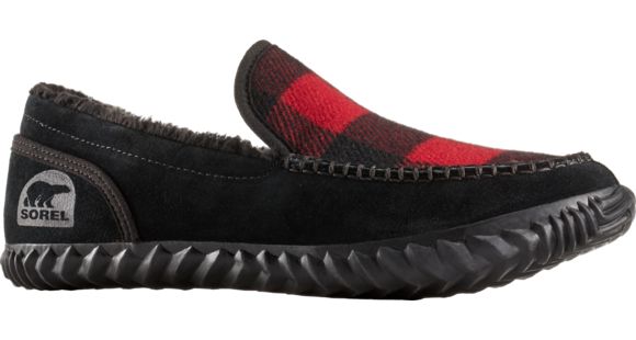 Sorel Dude Moc Felt Slipper - Men's-Black/Red Dahlia-Medium-9