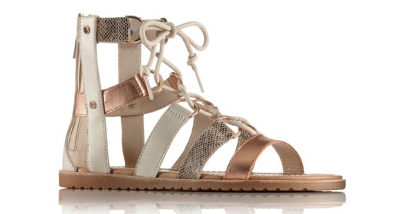 Sorel Ella Lace Up Leather Sandal, Women's, Natural, 5 US, 1775741120-5