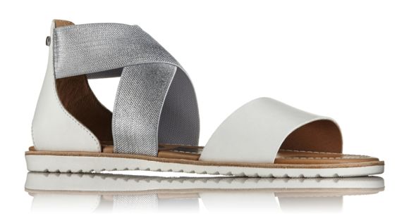 Sorel Ella Leather Sandal, Women's, White, 5 US, 1798051100-5