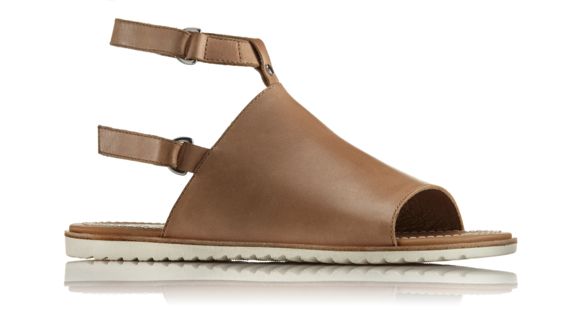 Sorel Ella Mule Strap Leather Sandal, Women's, Sahara, 6 US, 1775751220-6