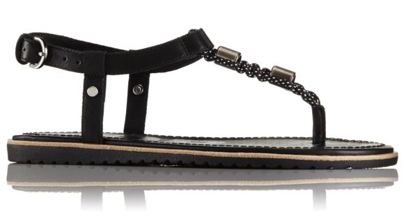 Sorel Ella T-Strap Sandal, Women's, Black, 8 US, 1787501010-8
