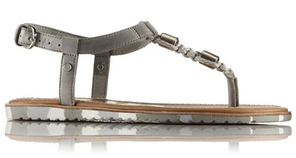 Sorel Ella T-Strap Sandal, Women's, Dove, 10.5 US, 1775731081-10.5