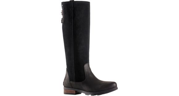 Sorel Emelie Tall Casual Boot - Women's-Black/Dark Fog-Medium-6