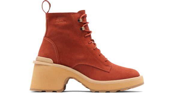 Sorel Hi-Line Heel Lace Boot - Womens, Warp Red, Tawny Buff, 9, 2009141-849-9