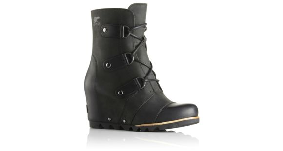 Sorel Joan Of Arctic Wedge Mid Casual Boot - Women's-All Black-Medium-7