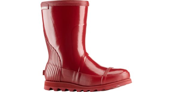 Sorel Joan Rain Short Gloss Rubber Boot - Women's-Red Dahlia/Candy Apple-Medium-9