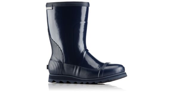 Sorel Joan Rain Short Gloss Rubber Boot, Women's, Collegiate Navy/Atmosphere, 8.5 US, 1757541464-8.5