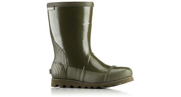 Sorel Joan Rain Short Gloss Rubber Boot, Women's, Nori/Zest, 5.5 US, 1757541383-5.5