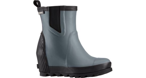 Sorel Joan Rain Wedge Chelsea Felt Rubber Boot - Women's-Graphite/Black-Medium-7
