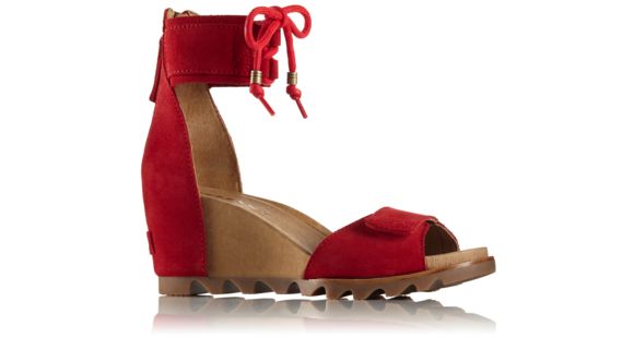 Sorel Joanie Ankle Lace Suede Sandal, Women's, Bright Red, 5 US, 1787281691-5