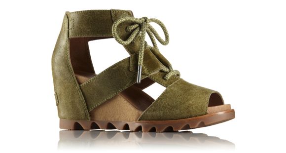 Sorel Joanie Lace Wedge Sandal, Womens, Olive Drab, 7 US, 1777091389-7