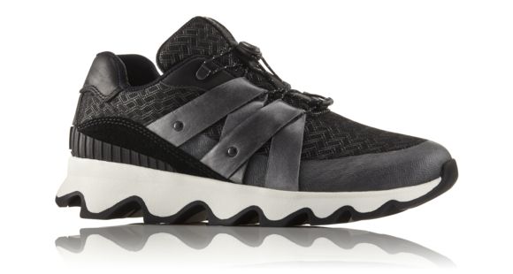 Sorel Kinetic Speed Air Mesh and Leather Casual Boot, Women's, Black/Sea Salt, 9 US, 1776281010-9