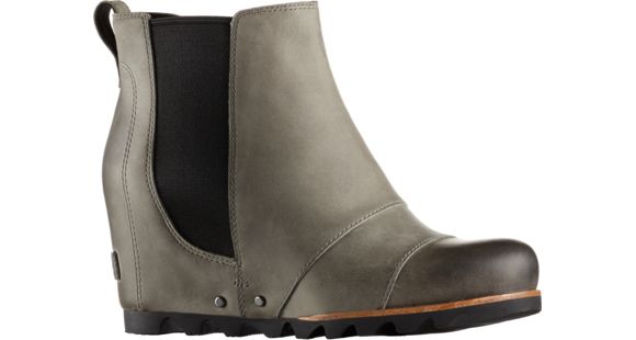 Sorel Lea Wedge 2 Casual Boot - Women's-Dark Grey/Black-Medium-8