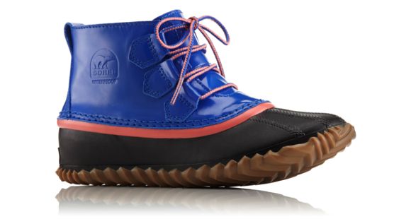 Sorel Out N About Rain Boot, Women's, Blue Macaw/Hot Coral, 6.5 US, 1735301409-6.5