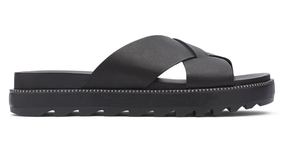 Sorel Roaming Criss Cross Slide - Women's, Black, 7.5 US, 1892291-010-7.5