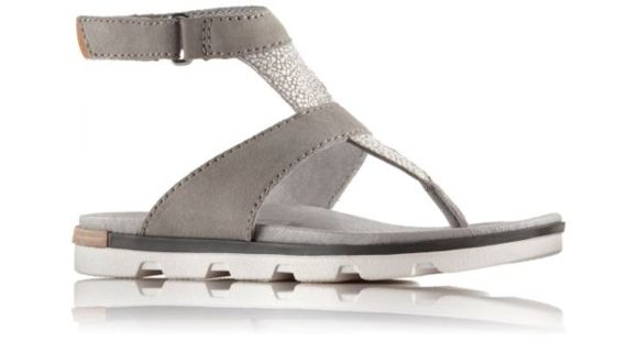 Sorel Torpeda Ankle Strap Sandal - Women's-Dove/White-Medium-9