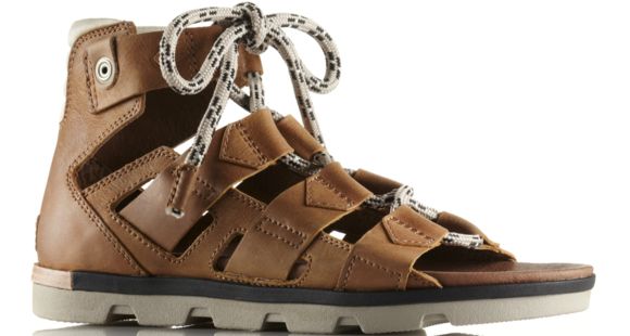 Sorel Torpeda Lace Sandal - Women's-Elk/Black-Medium-9.5