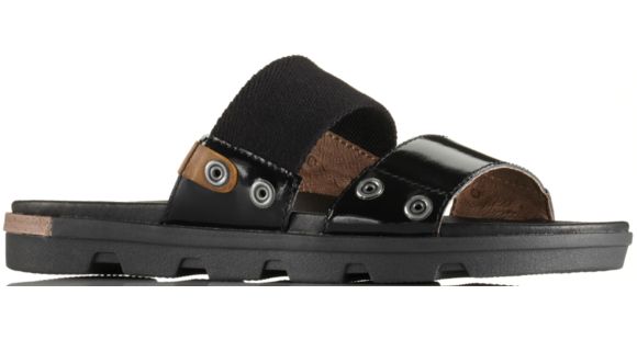 Sorel Torpeda Slide Sandal - Women's-Black/White-Medium-9.5