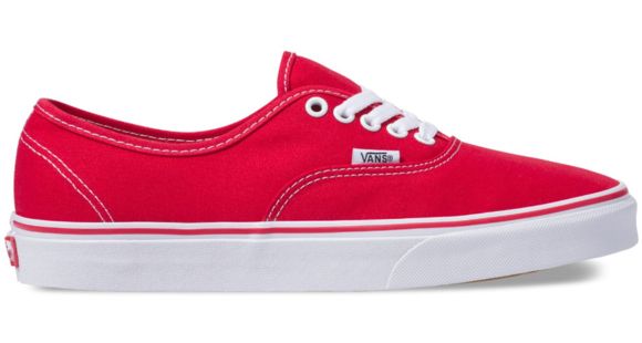 Vans Authentic Casual Shoes, 8 US M/9.5 US W, Red, VN000EE3RED-8 US/9.5 US