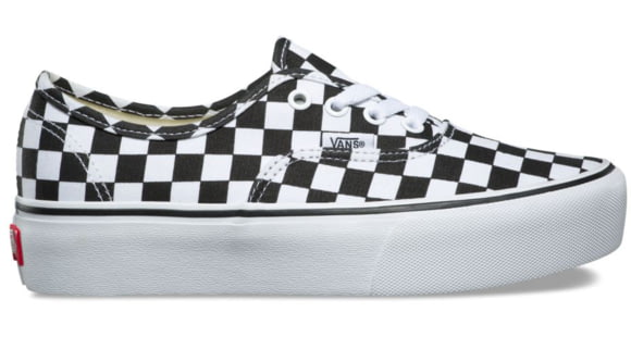 Vans Authentic Platform 2 Shoes, Checkerboard/True White, 9.5, VN0A3AV8QXH-QXH-9.5