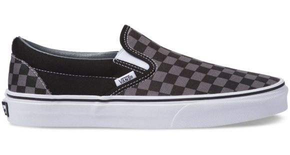 Vans Classic Checkerboard Slip-On Shoes, 8 US M/9.5 US W, Black/Pewter Checkerboard, VN000EYEBPJ-8 US/9.5 US
