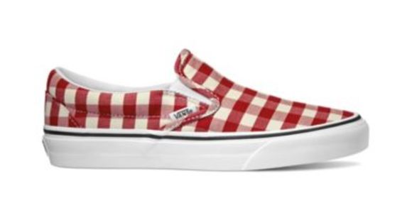 Vans Classic Slip-On Casual Boot, Gingham Racing Red/True White, 6 US, VN0A38F7VDY-6 US/7.5 US