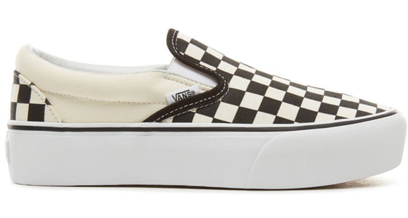 Vans Classic Slip-On Platform, Black and White Checkerboard, 4.5, VN00018EBWW-BWW-4.5