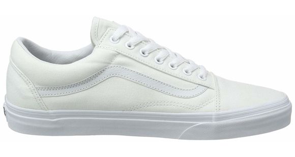Vans Old Skool Shoes, 14 US M/15.5 US W, True White, VN000D3HW00-WHITE-14