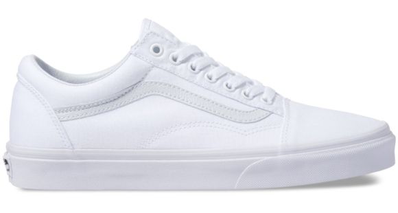Vans Old Skool Shoes, 10 US M/11.5 US W, True White, VN000D3HW00-WHITE-10