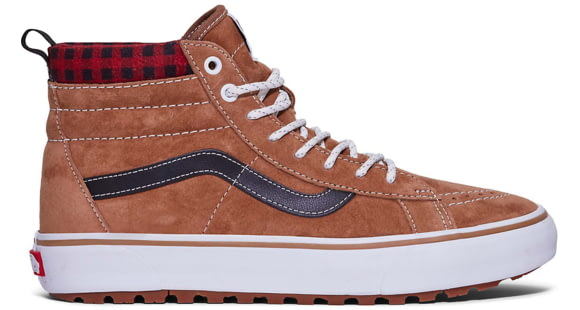 Vans Sk8-Hi MTE-1 Shoes, Plaid Brown/Black, 12, VN0A5HZYY491-M-12