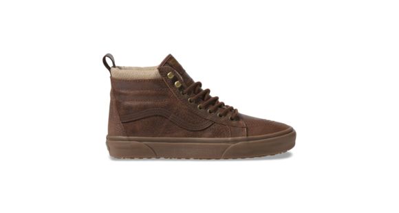 Vans Sk8-Hi Mte Shoes, Leather/Brown/Herringbone, 5.5, VN0A33TXRJ2-LBH-5.5
