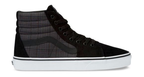Vans Sk8-Hi Shoes, Black/True White, 9.5, VN0A4BV6AJS-9.5