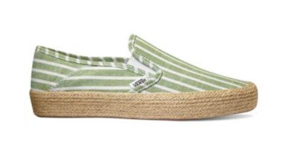 Vans U Slip-On Esp Casual Boot, Striped Linen Garden Green/True White, 7.5 US, VN0A3MVBVT2-7.5 US/9 US
