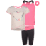 Body Glove Girls Three-Piece Foil Heart Logo Set 7-12 - Pink &amp; Black ECACB07D, 12, Pink &amp; Black, 8357BGS31-A-12