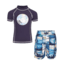 Body Glove Boys Rash Guard &amp; Swim Shorts Set - Blue Patchwork 833147CF, 5, Blue Patchwork, 8604BGS30-B-5